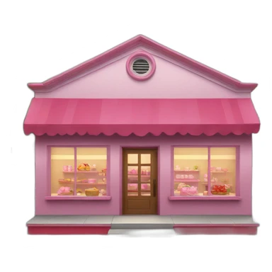Grandma's store building with red and pink elements colors sticker