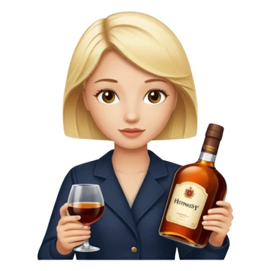 Blonde girl with Hennessy bottle  sticker