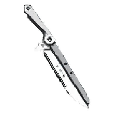 Box cutter knife with extended blade, utility cutting tool sticker