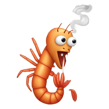 Shrimp Smoking cigarette  sticker
