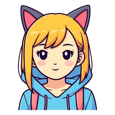 girl with cat ears sticker