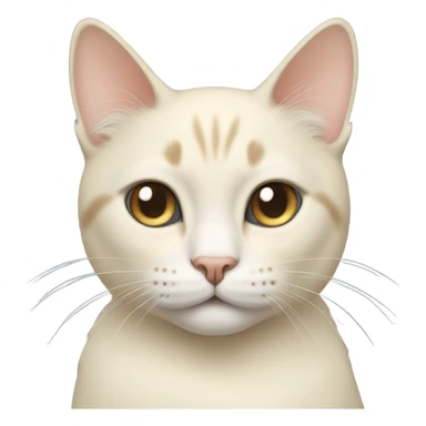 Cream colored cat face with grey eyes sticker