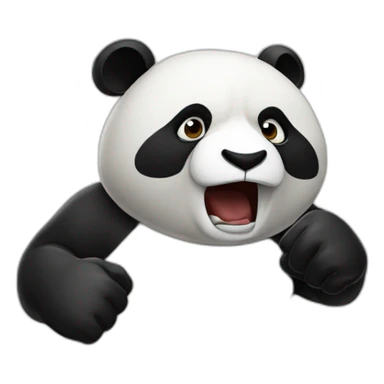 Panda giving a punch  sticker