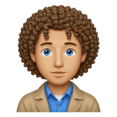 un professeur d'arts plastiques homme métisse aux cheveux bouclés et les yeux bleus sticker