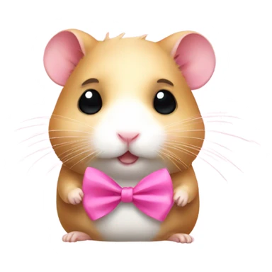 Hamster wearing a pink bow  sticker