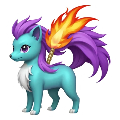Rappidash pokemon white teal purple sticker
