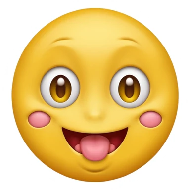 Freaky ahh yellow face emoji smiling with tongue out and eyes wide open sticker