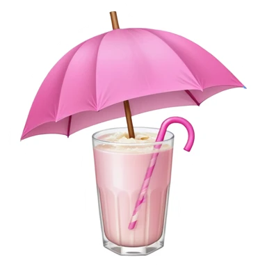 coconut drink with pink umbrella and a pink lined straw sticker