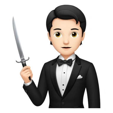 Man Opera singer with a knife  sticker