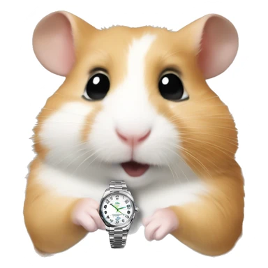hamster shows what time it is on his rolex watch sticker