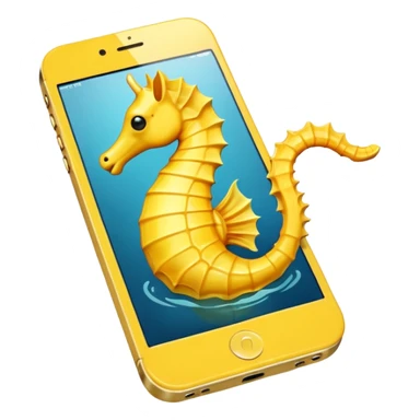 Yellow seahorse in the iPhone sticker