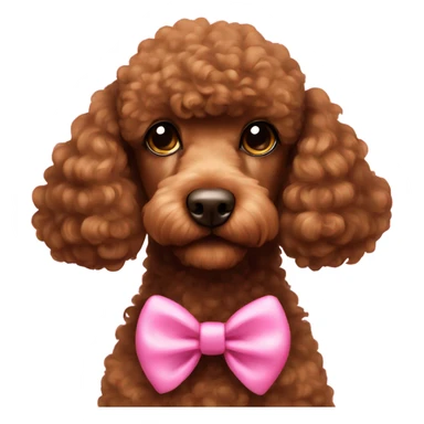 brown poodle with pink bow sticker