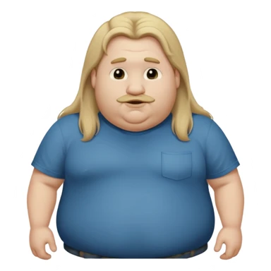 white boy fat with long dirty blond hair with big lips and long nose with super fat neck and big ears with long arms and fat body  sticker