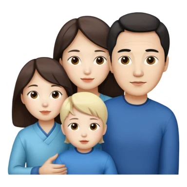 Family korean male x russian female + kid sticker