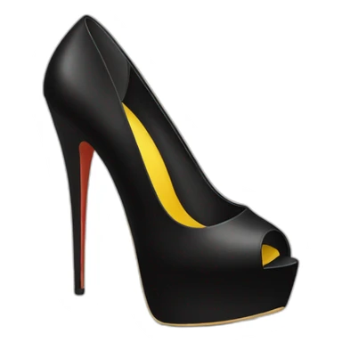 Black Peep-toes high heels platform sticker