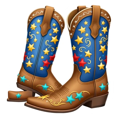 colorful fancy cowboy boots with stars and western patterns sticker