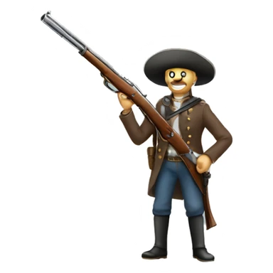 old long rifle standing front view sticker