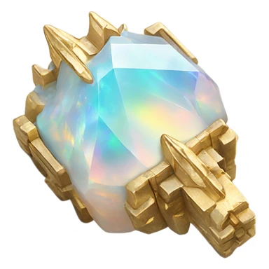 opal crystal gemstone castle gold accent sticker