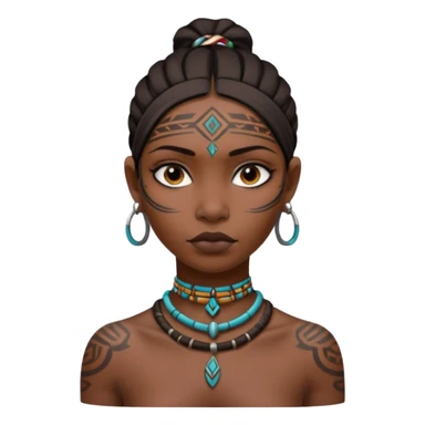 tribal girl Tattooed, empty neck sticker