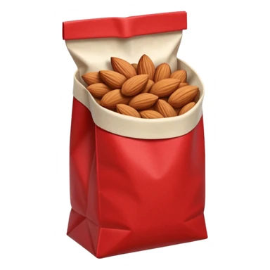 roasted almonds in red and white paperbag sticker