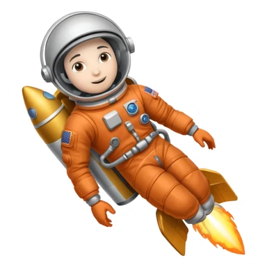 astronaut straddling a rocket taking off into space sticker