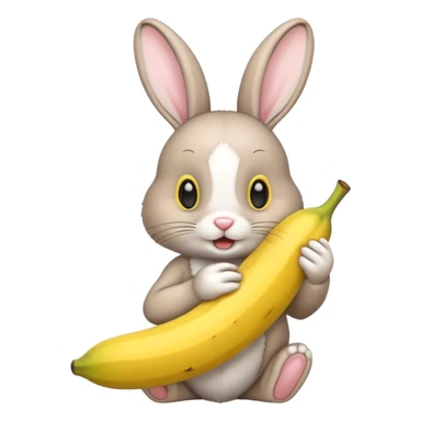 Bunny eating banana sticker