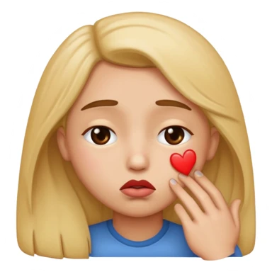 Kiss with sad face  sticker