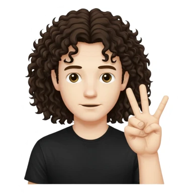 Eddie the freak from stranger things with his iconic hand sign like this "🤟" over his head sticker