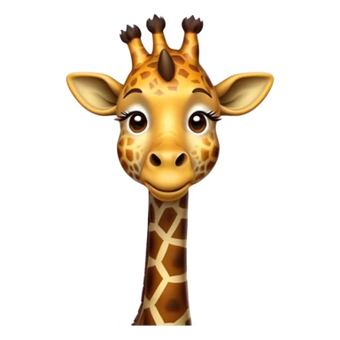 Cinematic Comical Giraffe Portrait Emoji, Head tilted dramatically with an exaggeratedly amused expression, featuring a striking, patterned Fur with playful patches and a long, quirky neck, wide, expressive eyes filled with playful disbelief, Simplified yet hilariously expressive features, highly detailed, glowing with a slightly sassy glow, high shine, dramatic yet playful, stylized with an air of cheeky mischief, bright and endearing, soft glowing outline, capturing the essence of a spirited and over-the-top giraffe, so meme-worthy it feels like it could tower its way into internet fame instantly! sticker