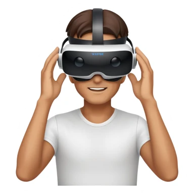 Man wearing a VR headset sticker