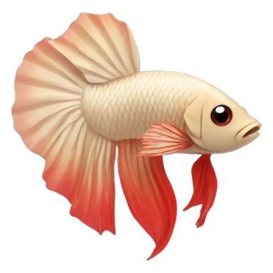 Beige betta fish with red short fins  sticker
