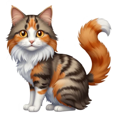 longhair calico cat with blue eyes and longhair grey tabby cat with orange eyes playing together sticker