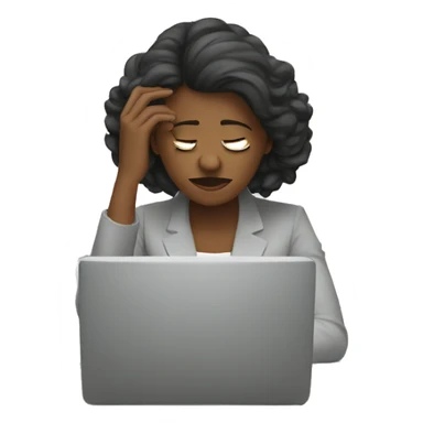 data analyst stressed woman sticker