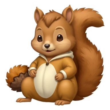 squirrel in acorn pajama suit snoring sticker
