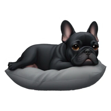 An all-Black French bulldog napping sticker