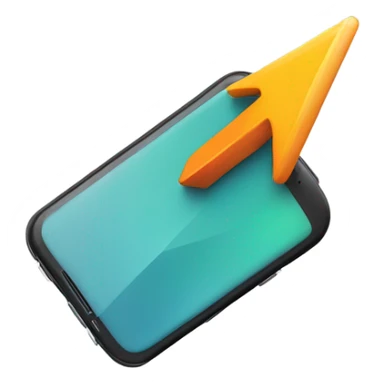 mobile with arrow coming out sticker