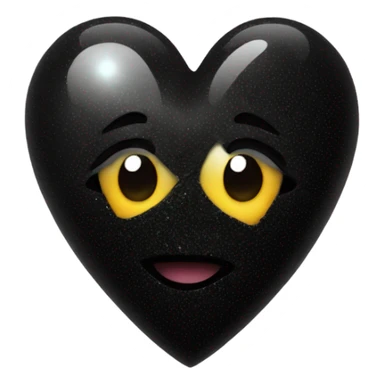 Black heart with sparkles  sticker