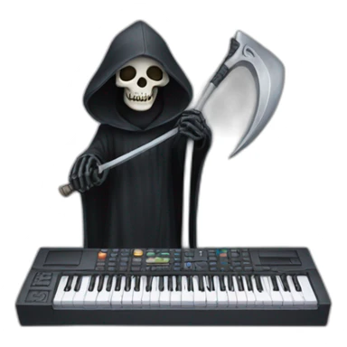 grim reaper with a keyboard scythe sticker