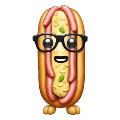 Hotdog in pyjamas with meta glasses sticker
