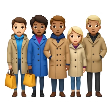 people waiting to enter a store without bags sticker