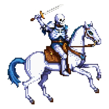 skeleton knight on a death horse sticker