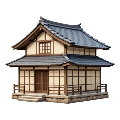 japan style wood house sticker