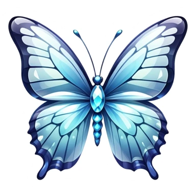 Shiny sparkly transparent glass-crystal-butterfly sticker