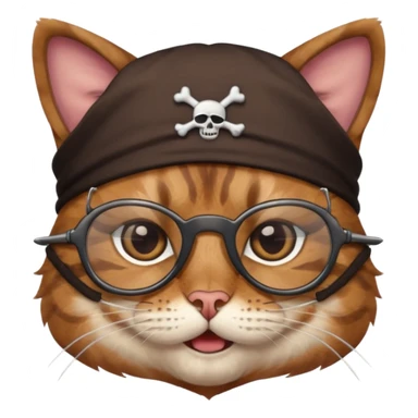 pirate cat with glasses sticker