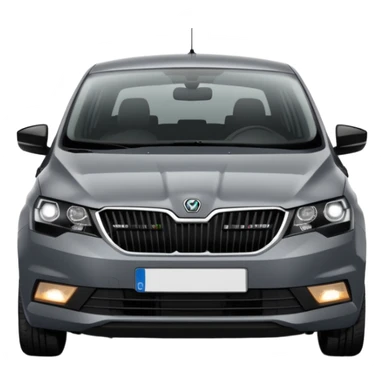 Dark grey Skoda Rapid 2018 spaceback from the front sticker