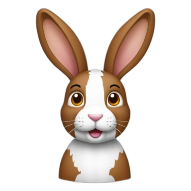 Un lapin couleue marron, oreilles qui pendent avec une tache blanche sur la tête  sticker