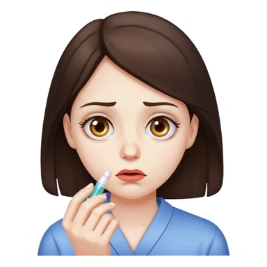medicine pill eating sad brunette  sticker