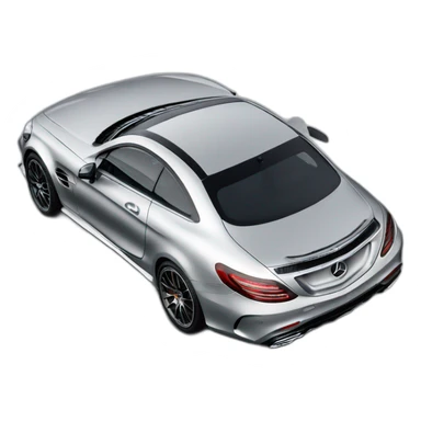 mercedes amg, silver，bottom to up view sticker