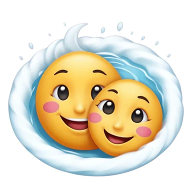 An emoji that's feeling a whirlpool of happiness. Blushing and feeling in love. Grinning and smiling and making a kissy face. Something sweet and perfect to send to someone you love. Not a familiar love something deep and profound. Something unique. sticker