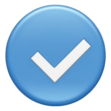 blue circle with a checkmark white in the middle sticker